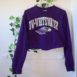 UW Whitewater cropped long sleeve tee